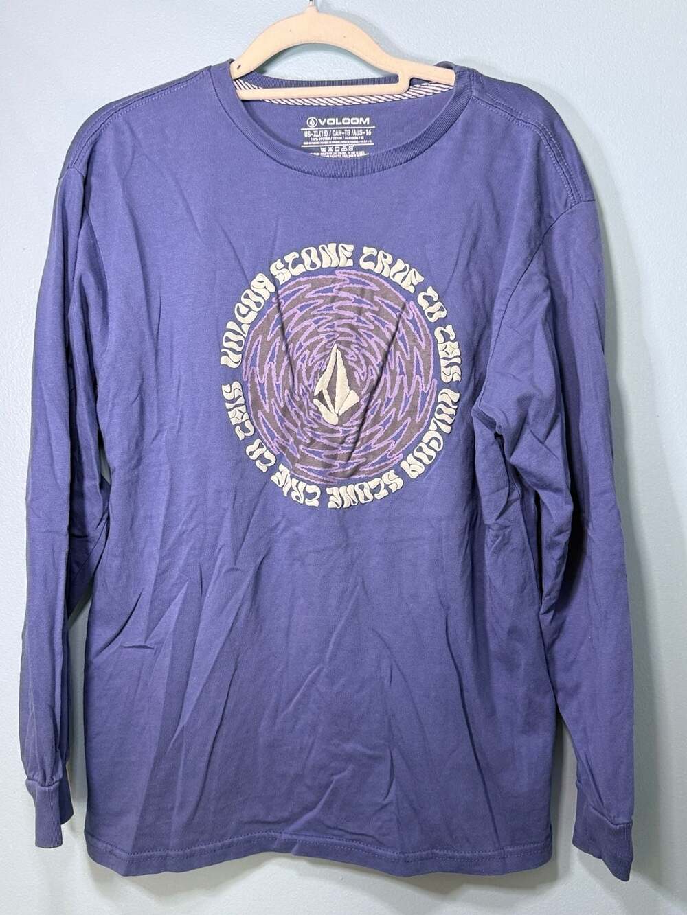 Volcom Long Sleeve T-Shirt Size XL Purple Stone True To This